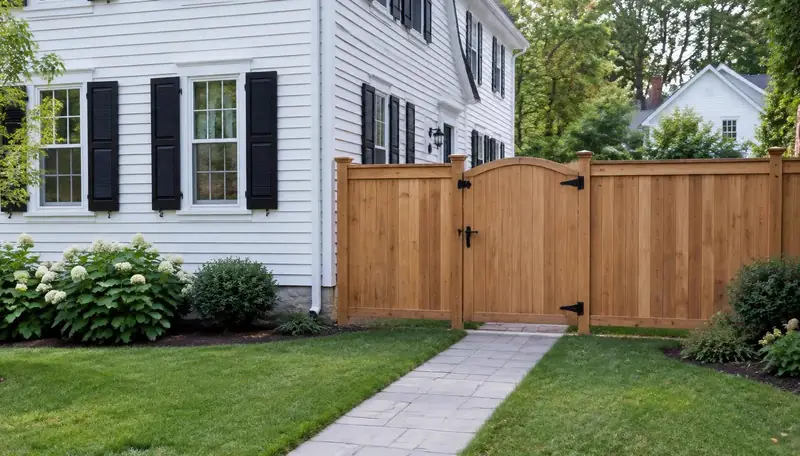 Wood walk gate in Greater Boston
